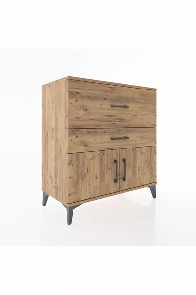 Hyperion Şifonyer 2 Çekmeceli 2 Kapaklı  Çam-Çam
