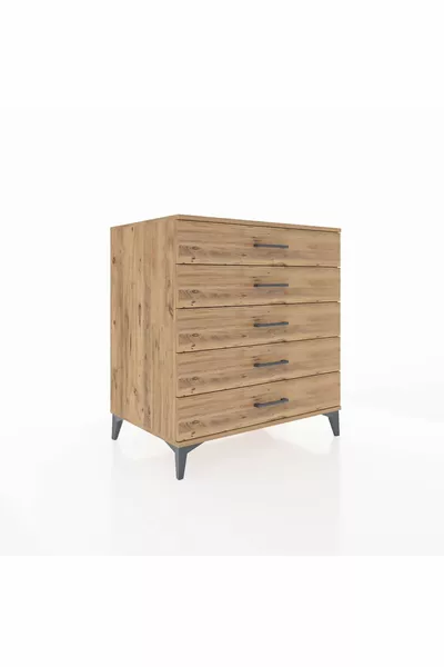 Kronos Kommode 5 Schubladen Kiefer-Kiefer