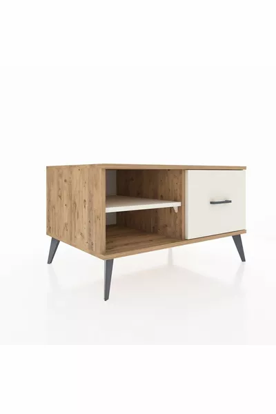 خزانة كرونوس بطابق واحد ودرج واحد - خشب الصنوبر وحجر العقيق