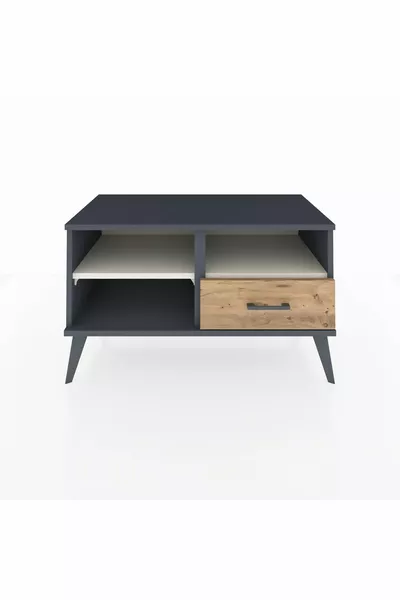 خزانة هايبرون ٢ رف و درج واحد، أنثراسيت-رصاصي/صنوبر