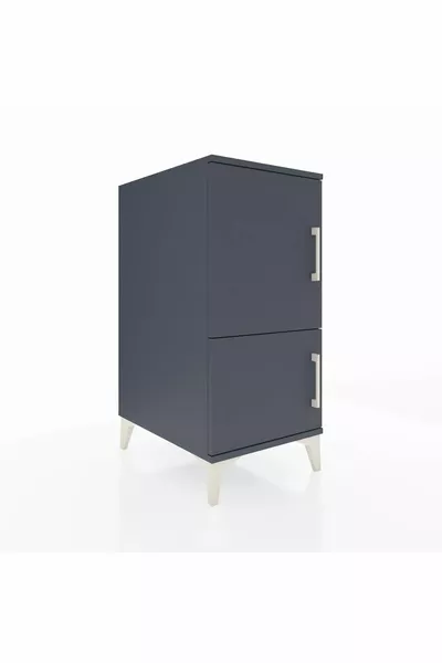 خزانة جانبية كرونوس بثلاثة أرفف وغطائين، أنثراسيت-أنثراسيت