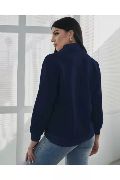 pull à col montant avec fermeture à moitié zippée et imprimé Los Angeles, couleur bleu marine