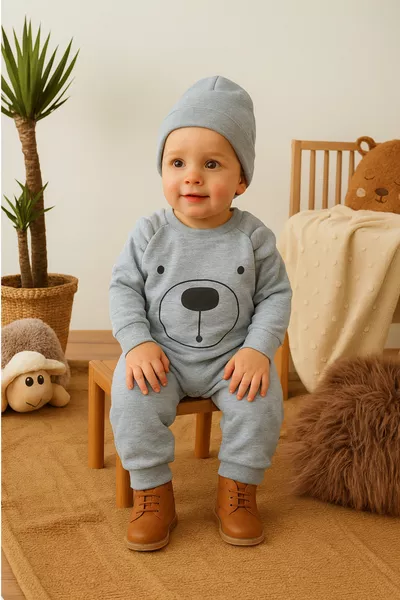 Smiling Face Hat Baby Romper