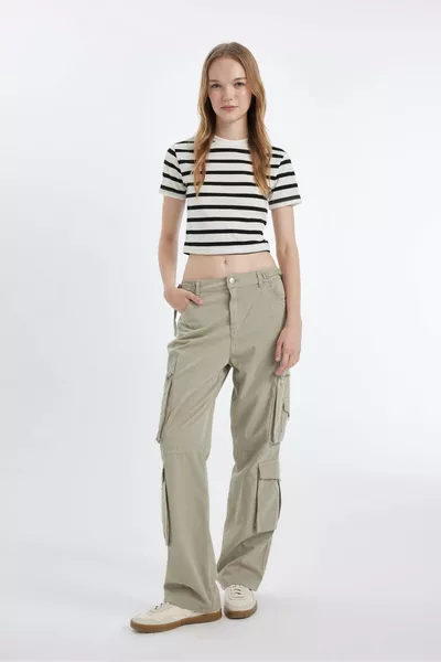 Coool Fitted Striped Ribbed Short Sleeve T-Shirt SM