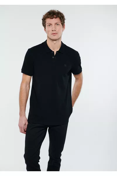 Black Polo T-Shirt Regular Fit / Standard Cut 