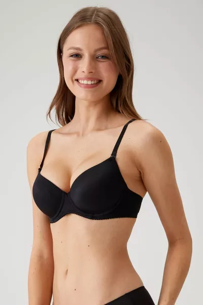 Reggiseno Donna Nero  Microsenza Ferretto