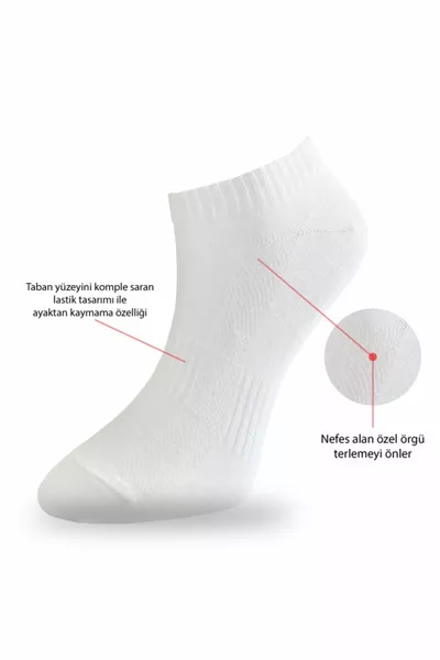 جوارب قطنية قصيرة بيضاء مجموعة من 