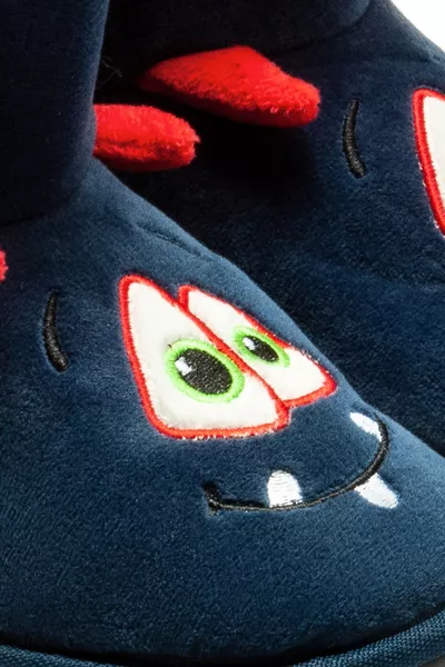 حذاء منزلي للأطفال هانزل بحيوان، باللون الأزرق الداكن، مقاس /