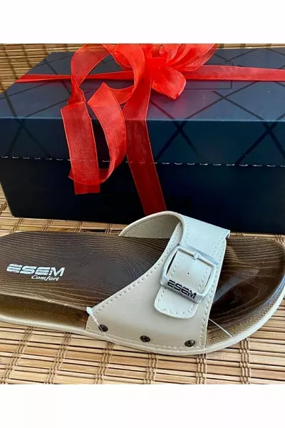 chaussons orthopédiques à semelle beige tendance