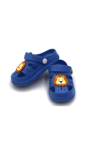 Sandales pour enfants à semelles antidérapantes et motif animalier - Bleu