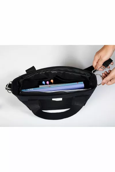 Sac en toile à fermeture éclair bandoulière