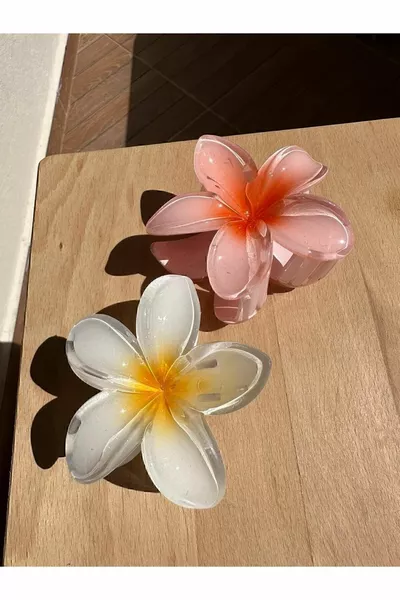 Set of 2 Lotus Flower Hair Clips with Clamps