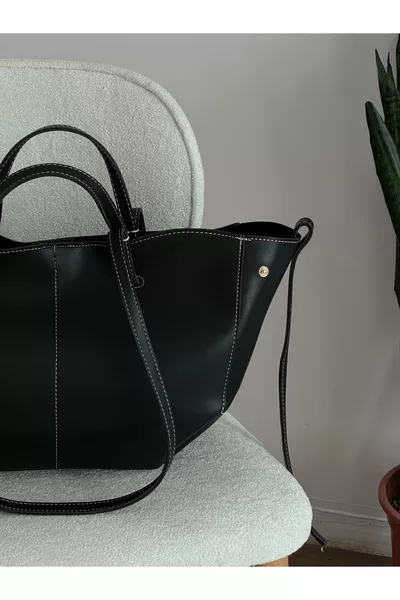 Zwarte Dames Polen Hand- en Schoudertas