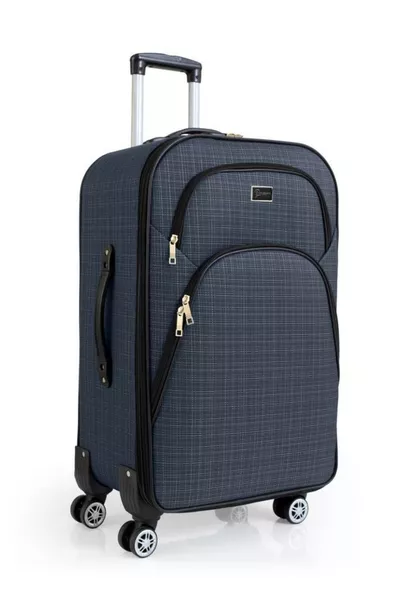 Büyük Boy 4 Teker Kumaş Valiz Lacivert 