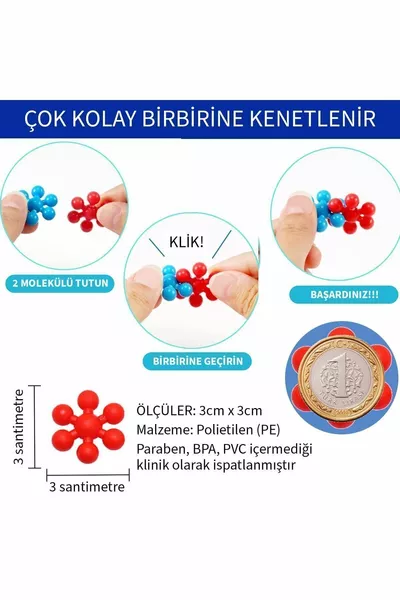 Master Molecule Educational Creative Toy Snowflake Building Blocks 5 Colors Pieces