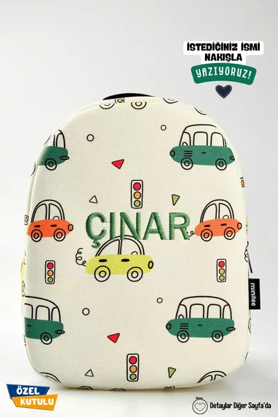 [نقوم بتطريز الاسم الذي تريدونه] - سيارات قديمة للأطفال من سن 0-8 سنوات - حقيبة ظهر لرياض الأطفال