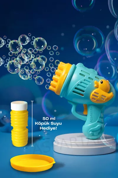 Pistolet jouet à bulles en mousse à piles Duck avec de nombreux trous, souhaité