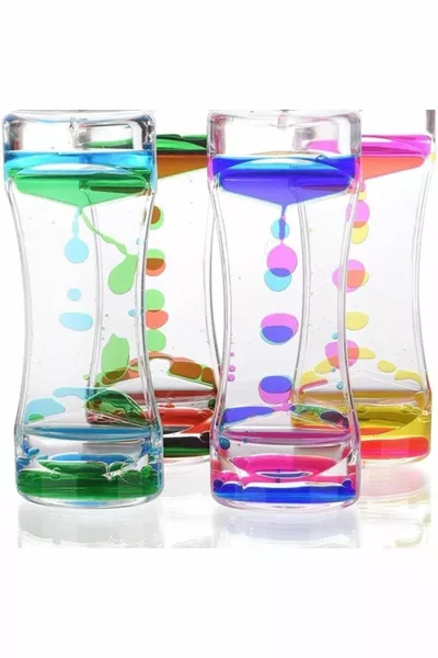 Blasen-Zeituhr, Flüssigsanduhr, Lava-Lampe-Sanduhr, Wasserblasen-Sinnes-Spielzeug, Fidget-Spielzeug