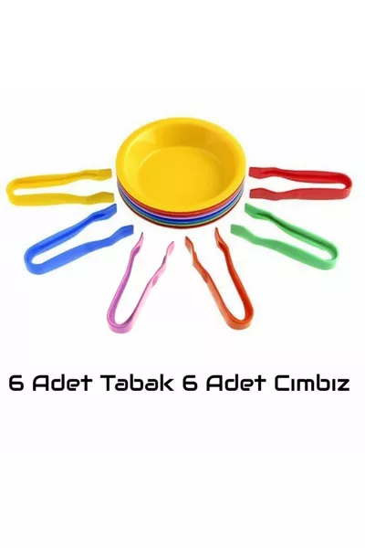 Transfer Set - Bowls and Tweezers Montessori Set (6 Bowls - 6 Tweezers)