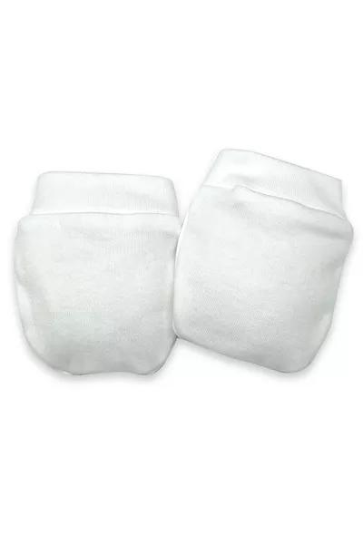 Snow Organic Cotton Baby Newborn 2-Pair Glove Set - White
