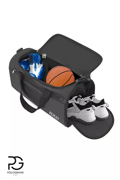 Унисекс спортна чанта с голям обем и удобен модел, с преден джоб и отделение за обувки, подходяща за пътуване, тренировки и фитнес