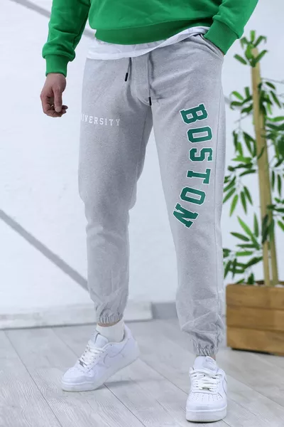 بوسطن بنطال رياضي صيفي رقيق مطبوع للرجال 