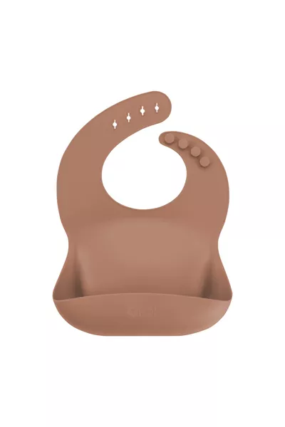 Basic Silicone Baby Bib Woody Brown