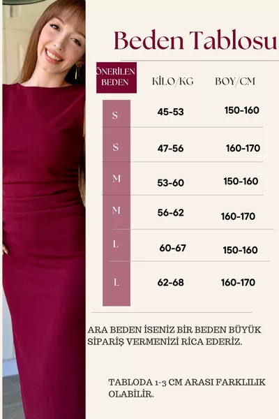 Draped Midi Burgundy Dress