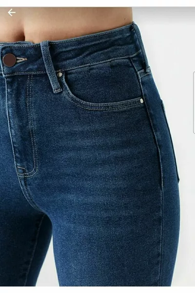 ليزا بنطال جينز نسائي أزرق بخصر مرتفع وتيليو ضيق ومرن