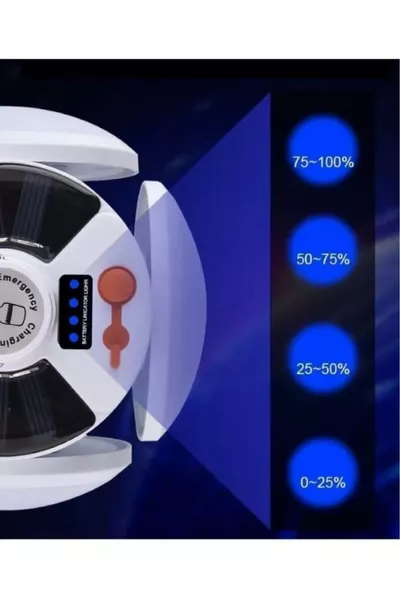 Круглый солнечный светодиодный кемпинговый фонарь – Исилдак – Зарядка через USB / Дневной свет – 5 лопастей – °