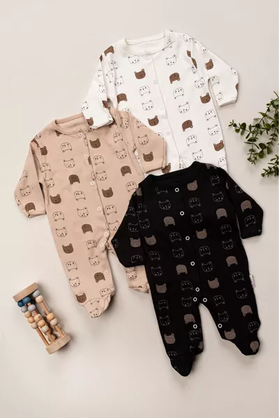 Jongensbaby kleurrijk patroon 3-delige romper set voor pasgeborenen 3-6-9 maanden, ziekenhuisuitzet