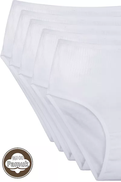 % Cotton 5-Pack High-Waist Women's Panties 