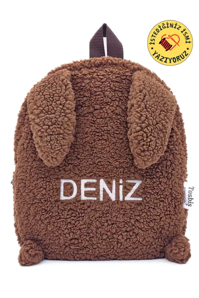 [ نكتب الاسم الذي تريده ] حقيبة ظهر مدرسية / حضانة للأطفال من عمر 0 إلى 8 سنوات بشكل أرنب وقماش فروي