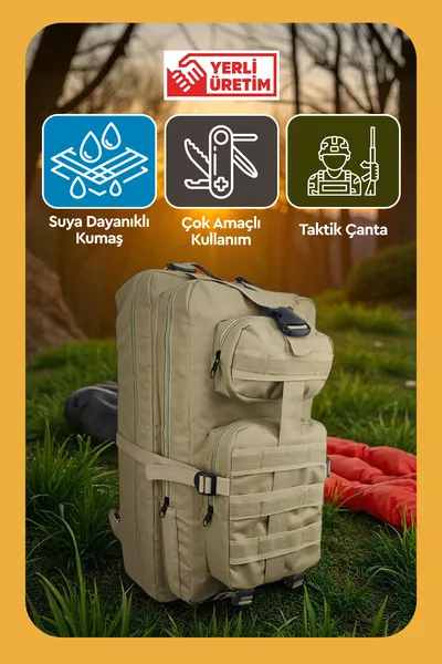 حقيبة تكتيكية عسكرية بسعة  لتر، حقيبة سفر للتخييم وتسلق الجبال