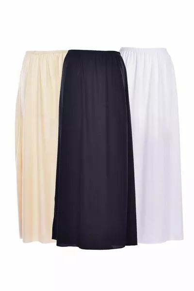 3-Piece Skirt Lining in Beige, White, and Black