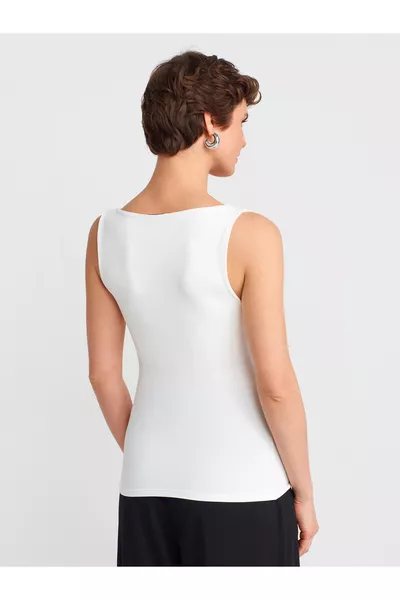  Kalın Askılı Poliamid Atlet-Ekru