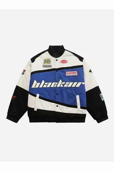 Blue Black Air Retro Baggy Oversize Parachute Jacket