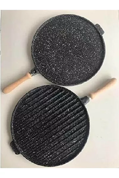 Ася Двустранен Гранитен Чугунен Тавичка за Гьозлеме и Скара  см