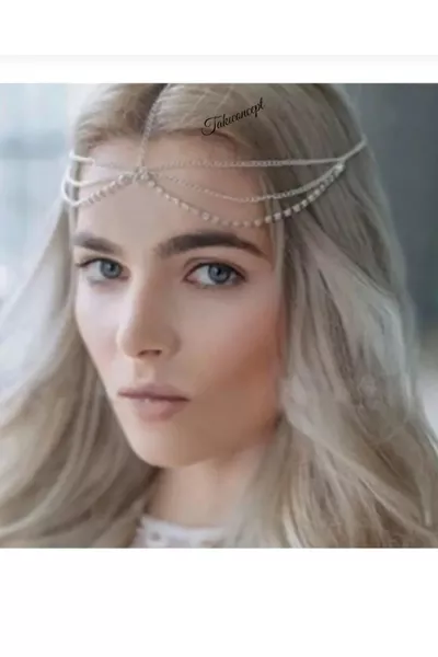 Прическа с кристали, сватонска диадема, аксесоар за годеж, сватба, къна