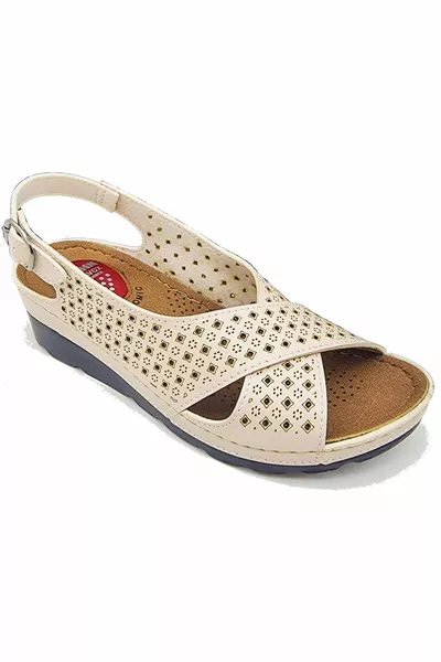 صندل نسائي يومي مع نعل سيليكون هلامي تشريحي/تقويمي لمنع نتوء الكعب