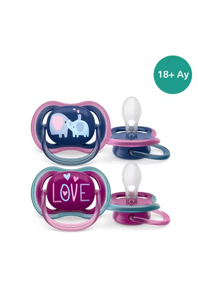 / مصاصة ультра أير للأطفال  شهر+ مجموعة من قطعتين للبنات