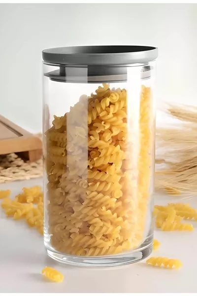  Bocal en Verre sous Vide - Pot de Conservation en Verre pour Aliments 8 pièces Gris