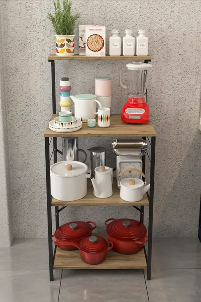 Mensola da cucina multifunzionale NETPLUS marrone Moderno senza garanzia in truciolato