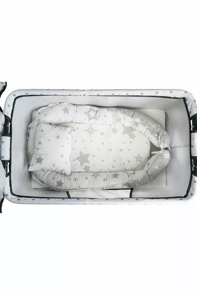 سرير ومخدة بيبينيست من Btrend + سلة هدية قابلة للتأرجح سرير طفل أرجوحة مجموعة من قطعتين