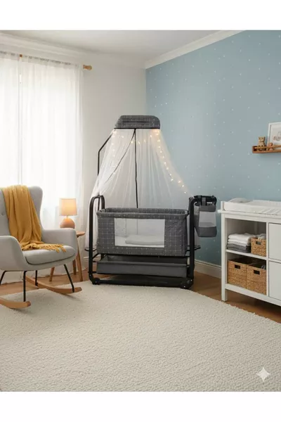 Berceau pour bébé pouvant se balancer à côté de la maman, portable, hamac, berceau en osier, saphir