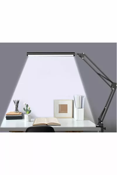 Регулируемая рабочая и читающая лампа с металлическим шарнирным плечом,  уровней яркости, акробатическая