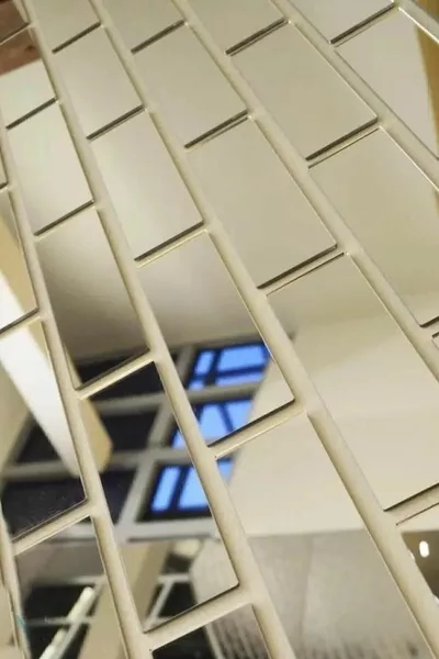 Decorative Brick Pattern Silver Plexiglass 5 Pieces cm Self-Adhesive