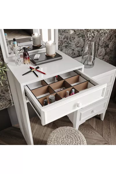 Stella Country Style Mirrored Dressing Table - Made Entirely of Premium Quality MDF