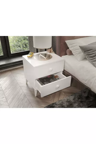 Hazelnoot 2 Laden Nachtkastje - Helemaal van MDF van topkwaliteit