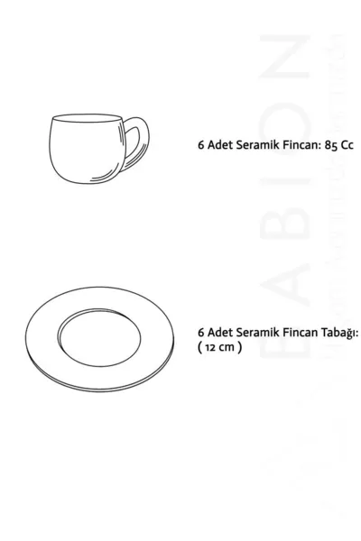 Sakura Flower -Piece Luxury Ceramic Coffee Cup Set Turkish Coffee Cups